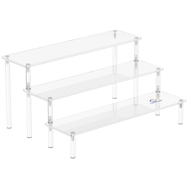 3 Tier Clear Acrylic Display Riser Stands Perfume Organiser Cupcake Stand