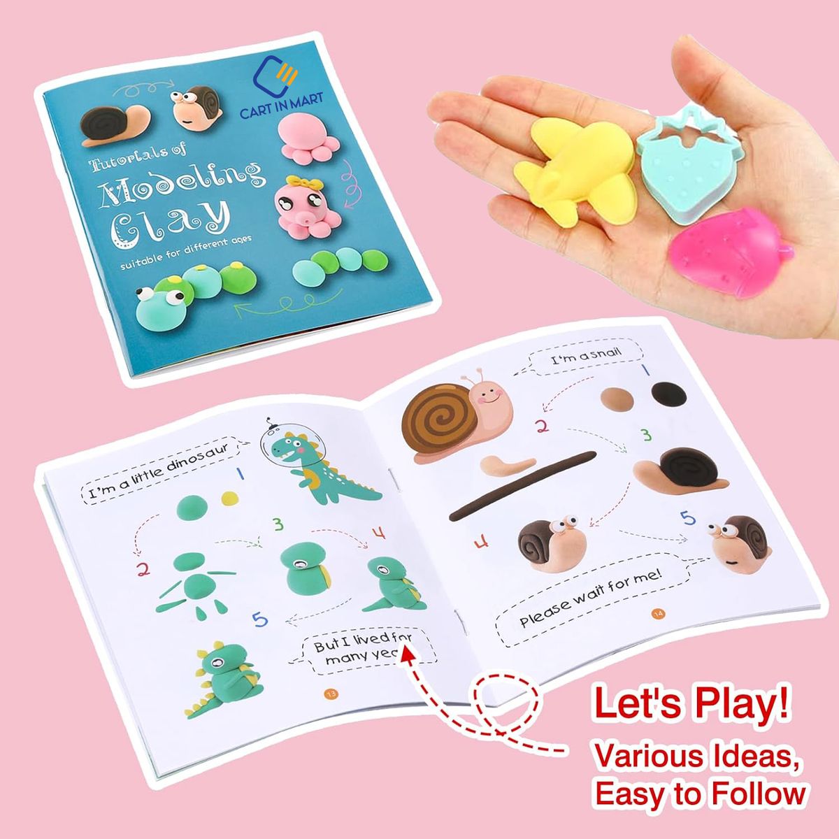 Cart In Mart 24 Colors Air Dry Modelling Clay Kit For Kids-Ultra Light & Soft- 64 Pcs
