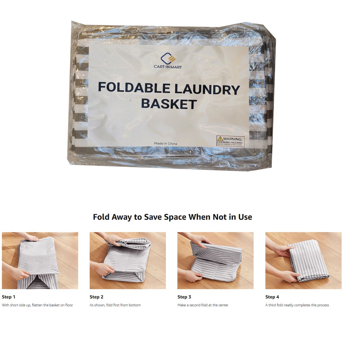 2 Pack 72L Collapsible Laundry Hamper| Cart In Mart