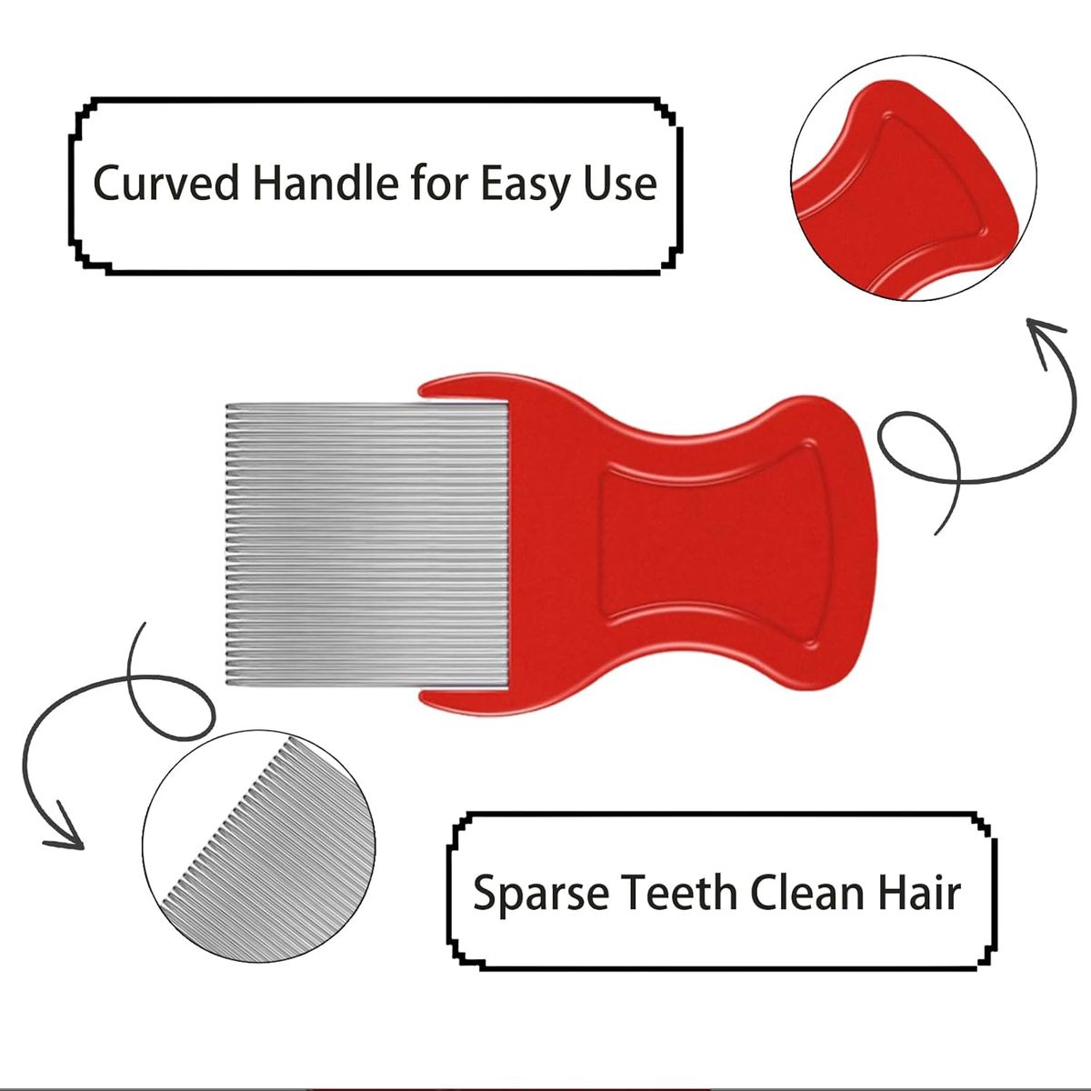4 Piece Head Dandruff Hair Comb Set-2 With Metal Teeth & 2 Double Sided| Cart In Mart