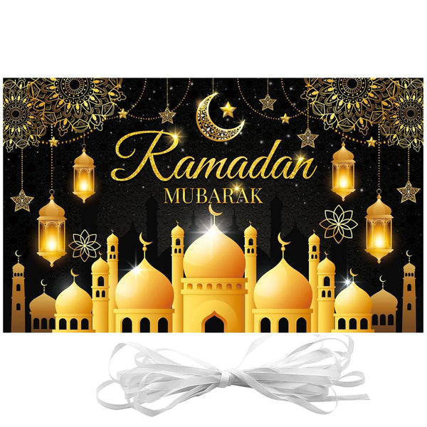 Islamic Ramadan Mubarak Decorations Backdrop Eid Wall Banner Background