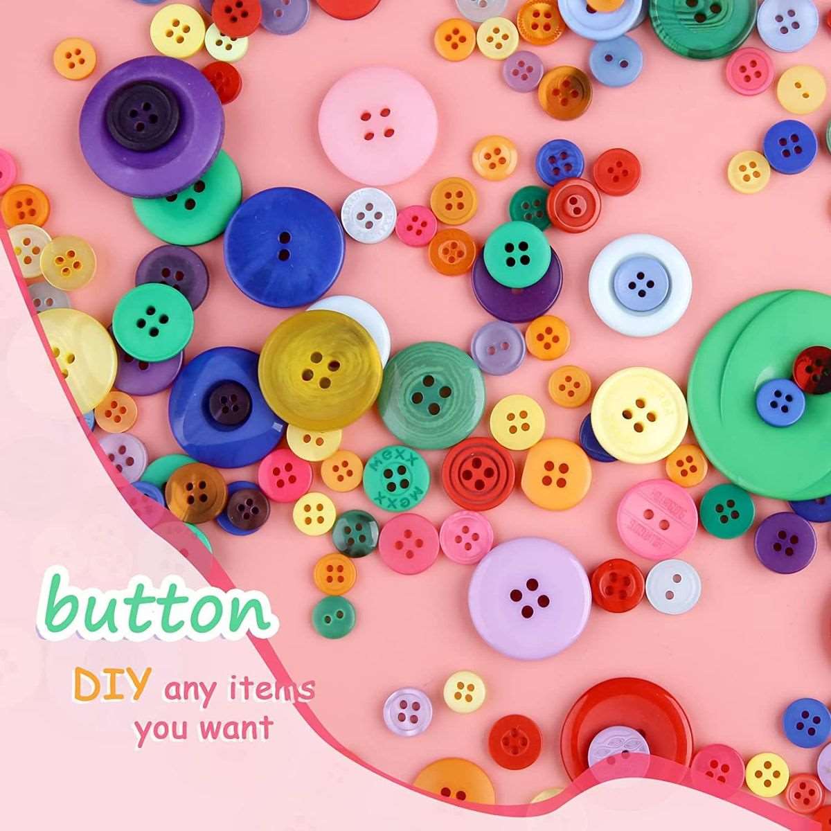 2400 Piece Round Resin Buttons Mixed Color Assorted Sizes For Crafts Sewing