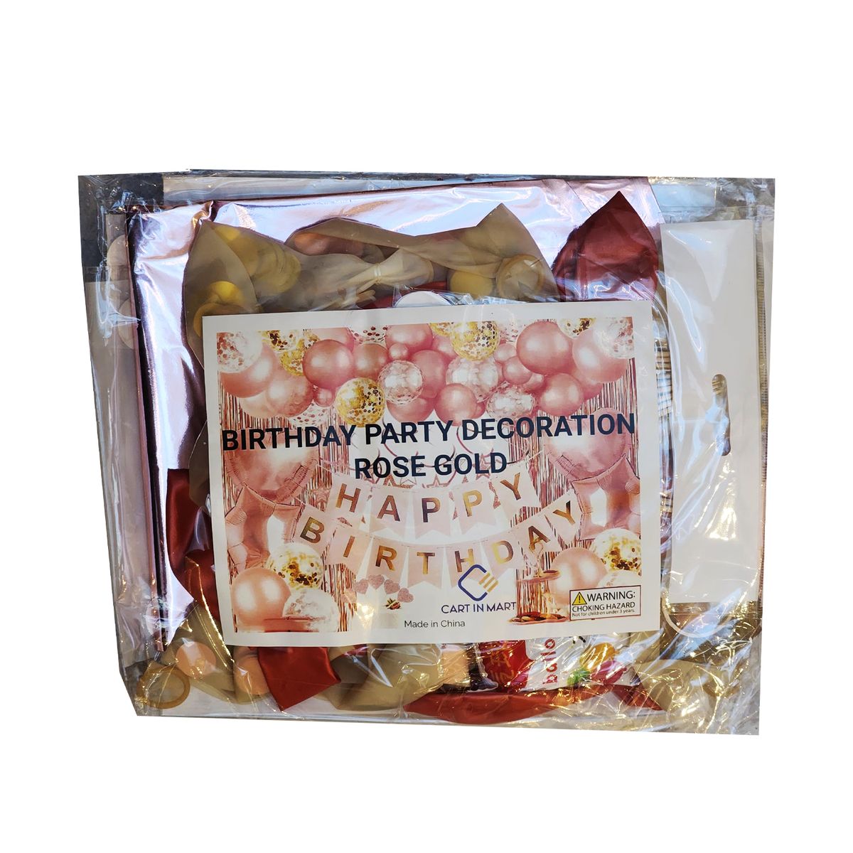 59Pcs Rose Gold Birthday Party Decoration Confetti Balloons Birthday Banner| Cart In Mart