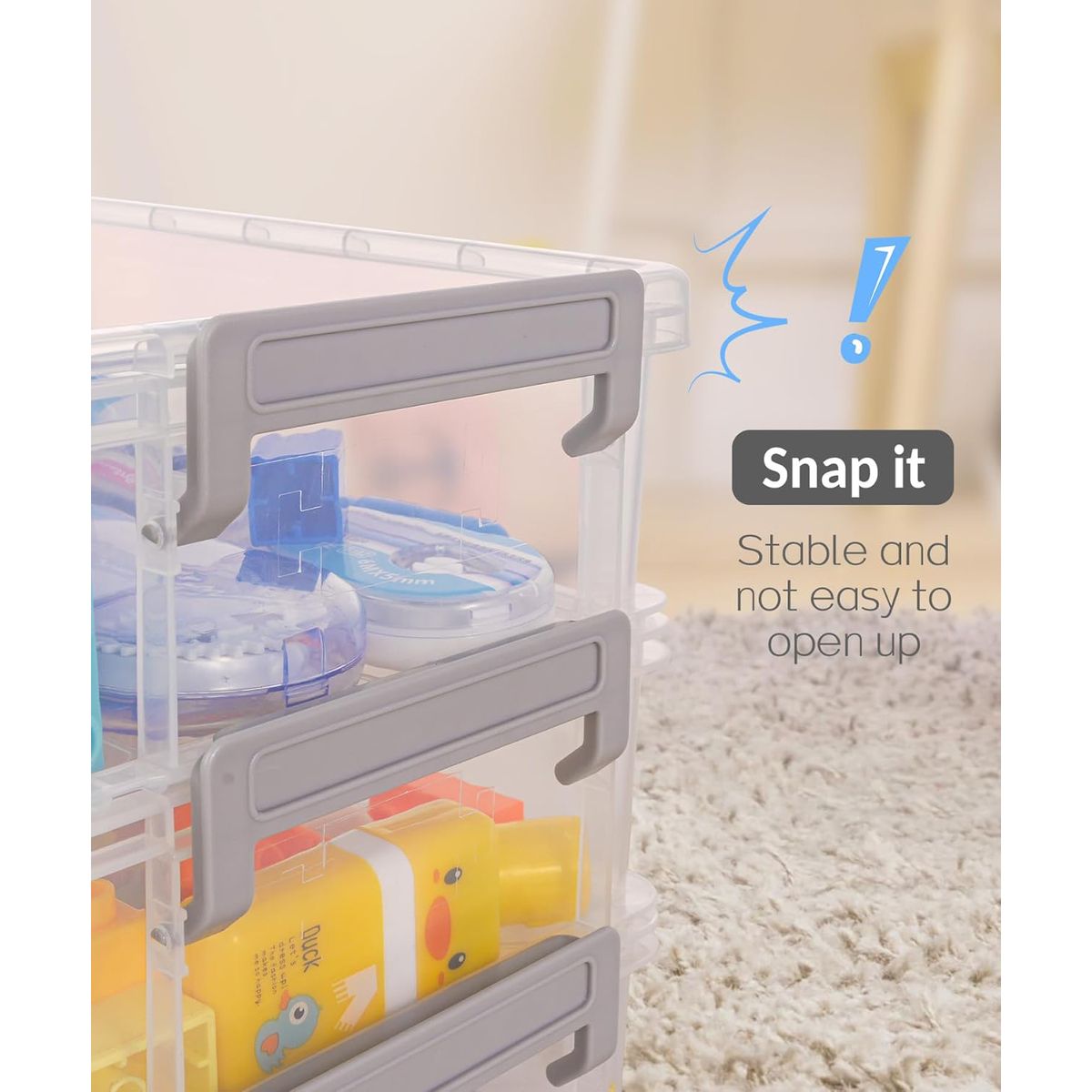 6 Pack Clear Large Pencil Box Multipurpose Craft Storage Organiser With Lid- Cart In Mart