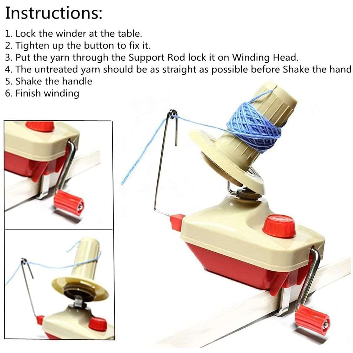 55 Piece Manual Yarn Ball Winder & Wool Stitch Knitting Needle Kit