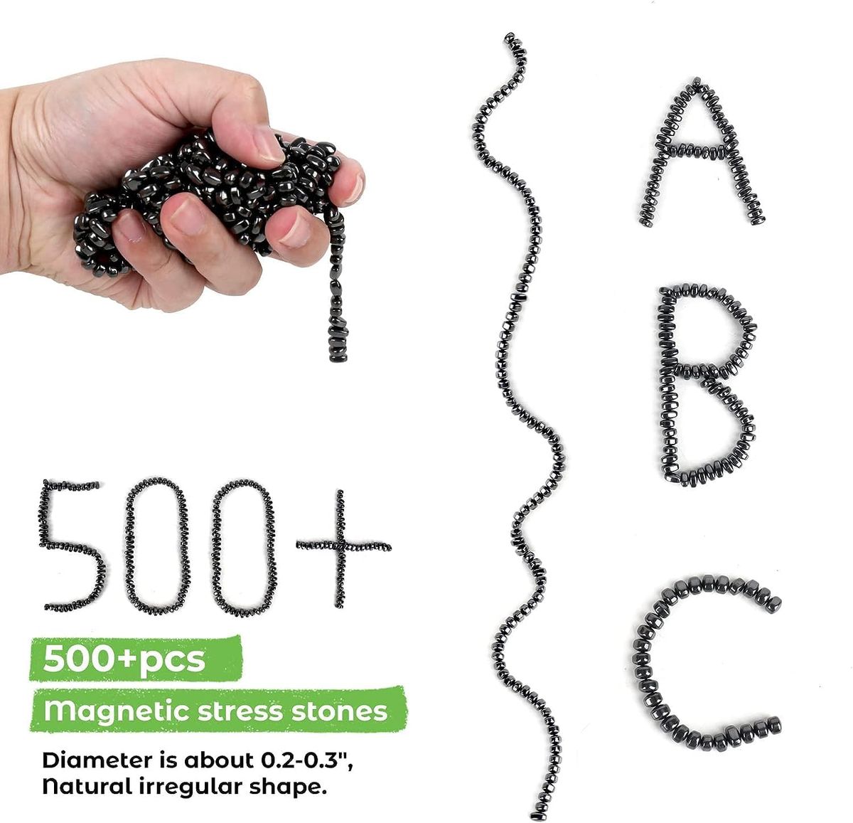 Cart In Mart | 500 Piece Ferrite Putty Fidget Toy Stones In Tin