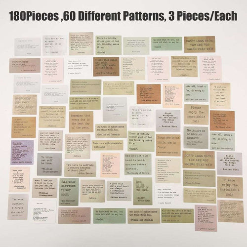 180 Piece Vintage Retro Style Motivational Quote Scrapbook Stickers-3 Each