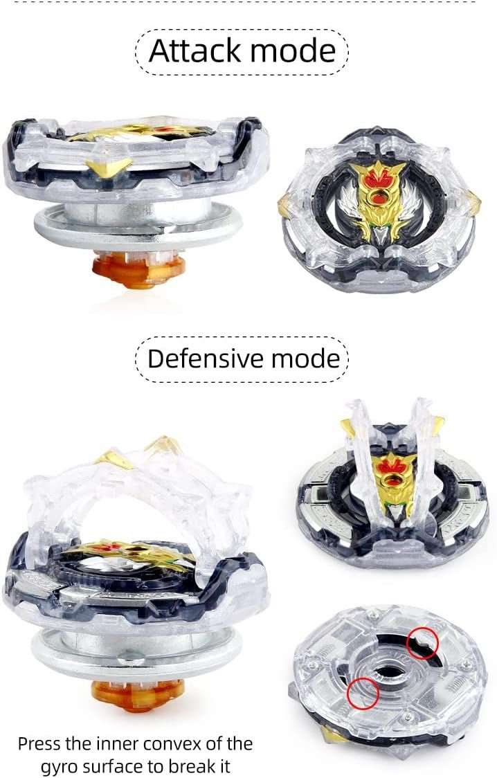 12 Piece Battle Bey Top Gyro Toy Set With 10 Beys& 2 Launchers