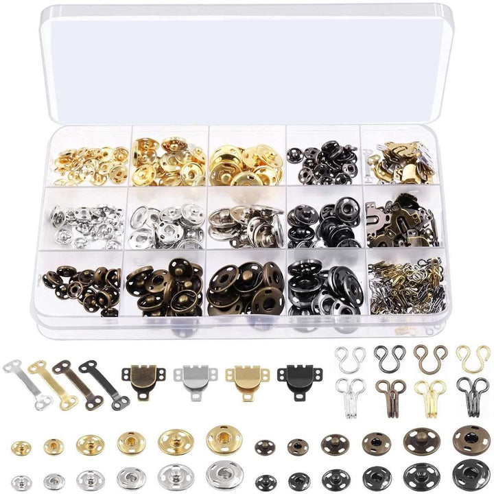 152 Piece Sewing Hooks and Eyes Closure Set 3 Styles