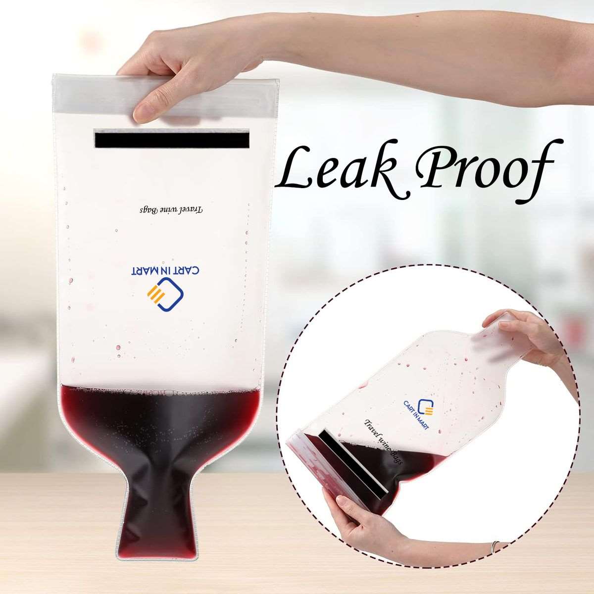 4 Pack (8 pieces) Reusable Wine Bags For Travel Protector Sleeves