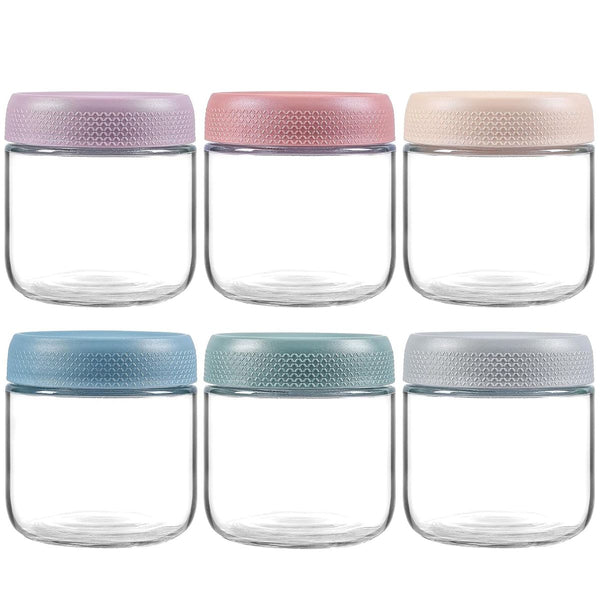 6-Pack 300ml Glass jars with Airtight Lids Overnight Oats Container Mason| Cart In Mart