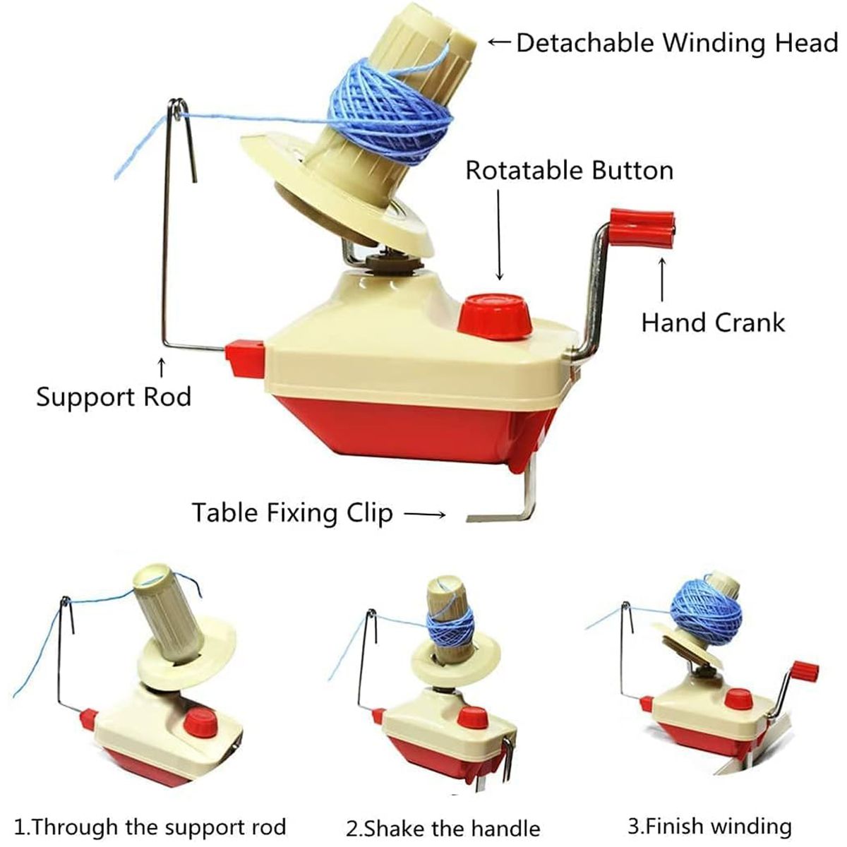 Cart In Mart 55 Piece Manual Yarn Ball Winder & Wool Stitch Knitting Needle Kit