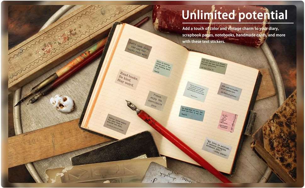180 Piece Vintage Retro Style Motivational Quote Scrapbook Stickers-3 Each