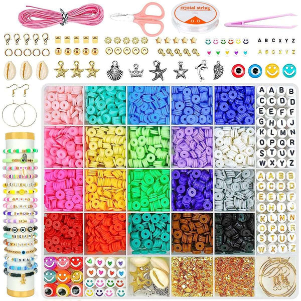 5000Pcs Flat Polymer Beads Jewlery Making Friendship Bracelet Making Kit