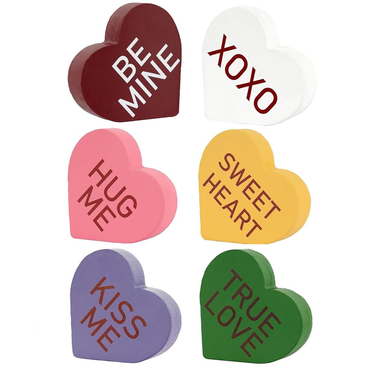 Cart In Mart Wooden Heart Shape Center pieces Decoration For Wedding Valentine Day-6 Piece