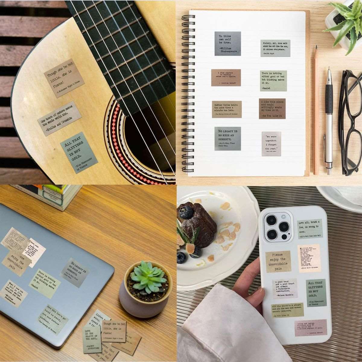 180 Piece Vintage Retro Style Motivational Quote Scrapbook Stickers-3 Each