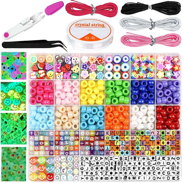 980Pcs Glow in Dark Pony Beads Jewllery Making Kit