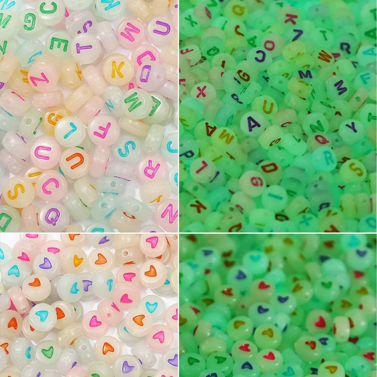 980Pcs Glow in Dark Pony Beads Jewllery Making Kit