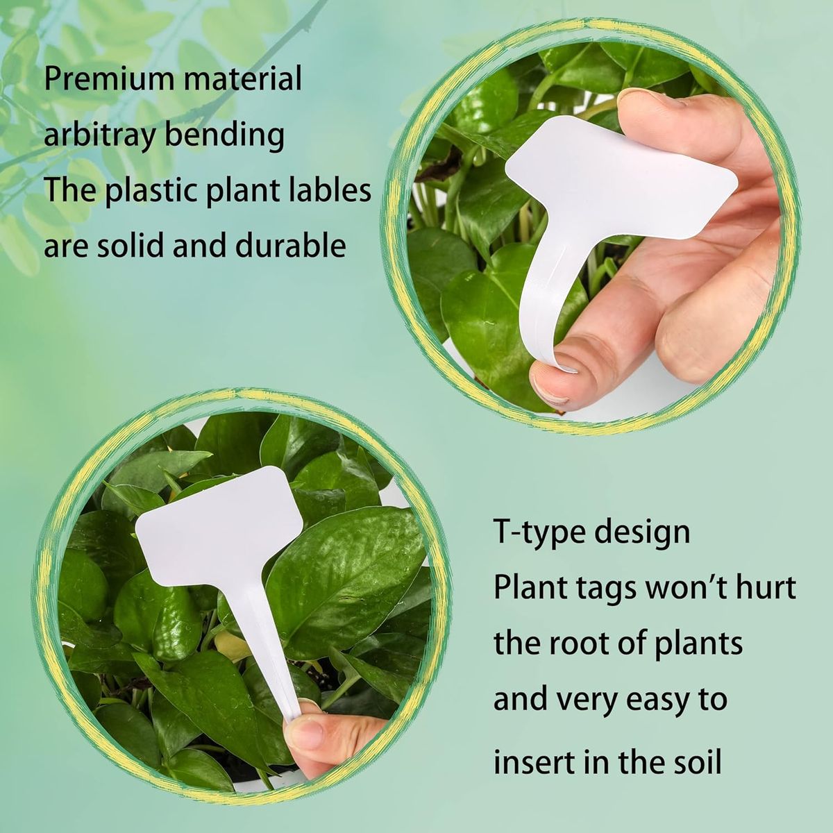 Cart In Mart 100 Piece Waterproof Plastic Plant Name Labels Garden Tags & Marker-10cm