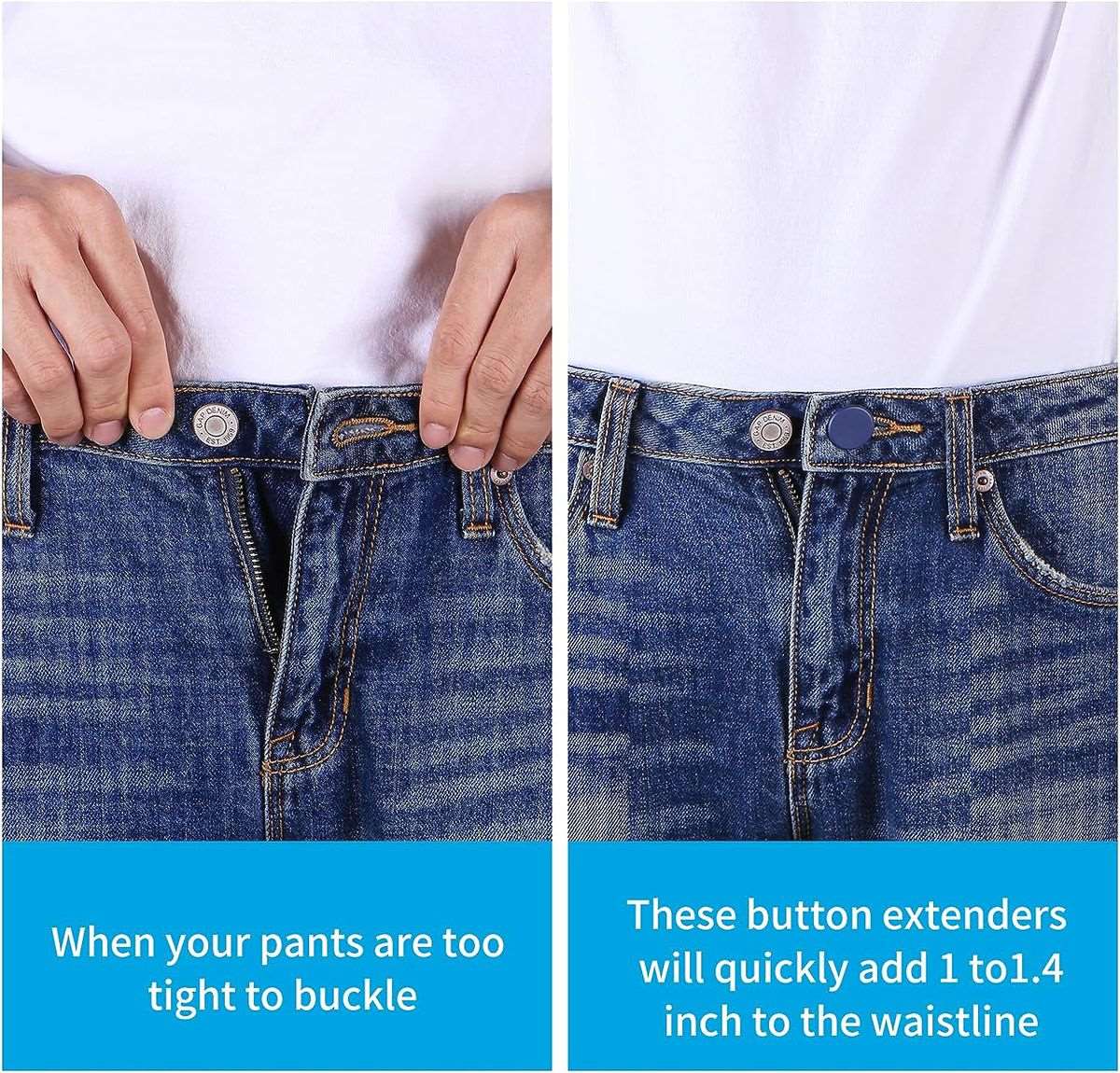 13 Piece Button Extenders for Jeans, Pants Waist Button Extenders