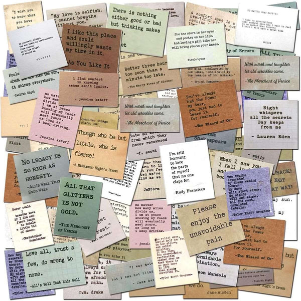 240 Piece Vintage Retro Style Motivational Quote Scrapbook Stickers-2 Each