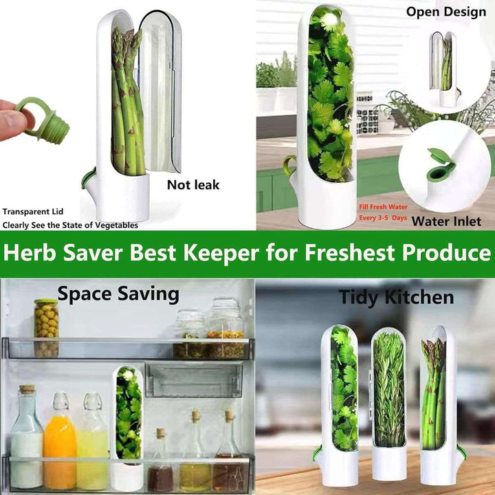 Herb Savor Pods and Scissor Set For Refrigerator Fresh Keeper Storage - 3 Piece