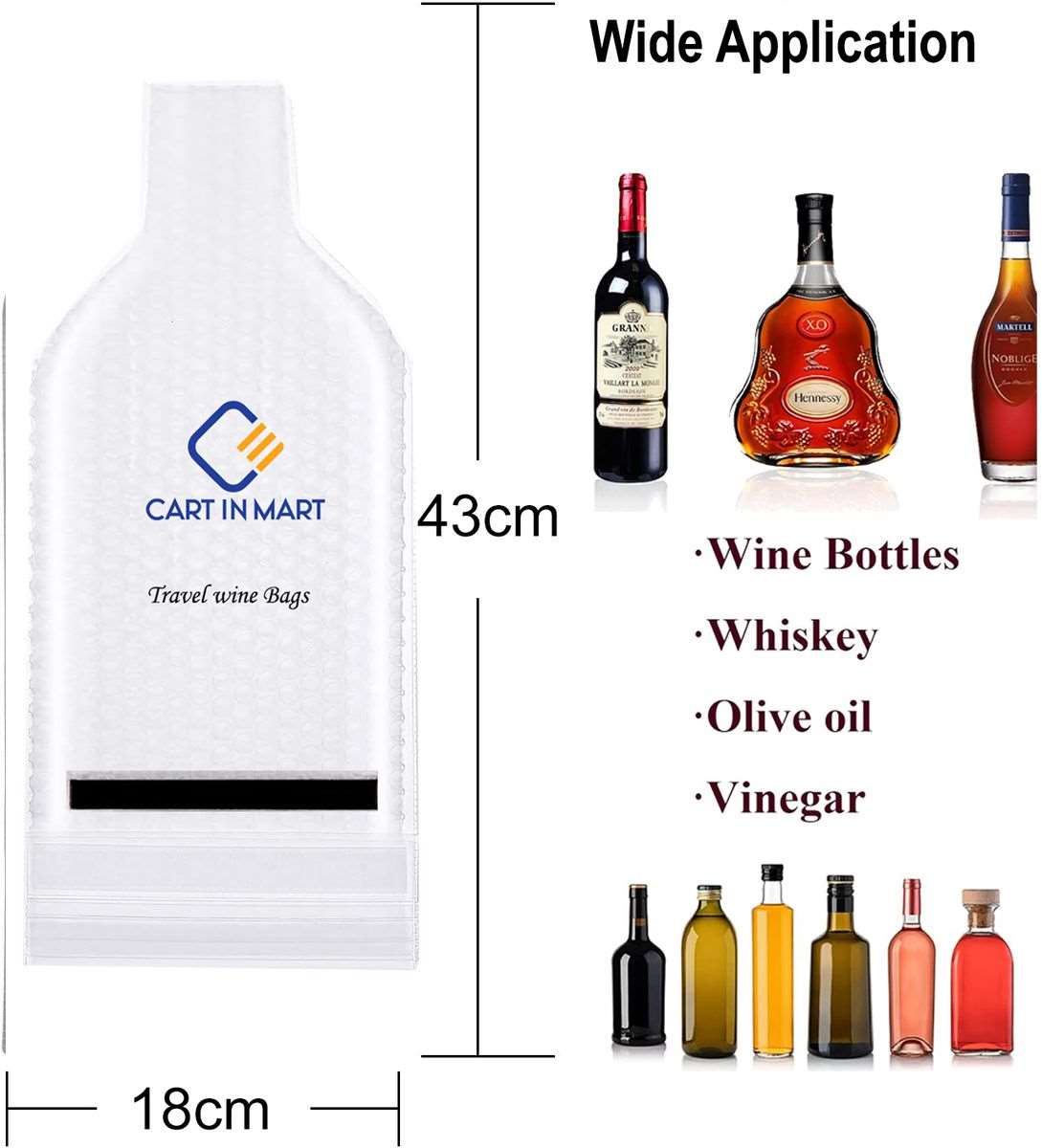 4 Pack (8 pieces) Reusable Wine Bags For Travel Protector Sleeves