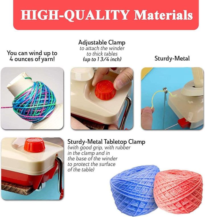55 Piece Manual Yarn Ball Winder & Wool Stitch Knitting Needle Kit
