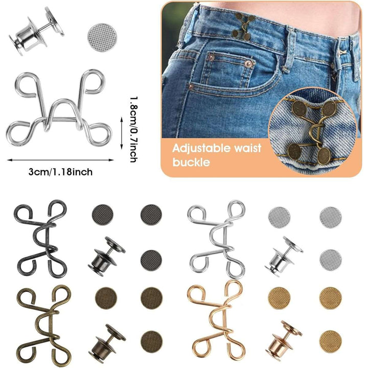 48 Pieces Adjustable Waist Buckle Extender No Sewing Waist Pants Clips