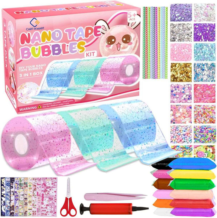 Nano Magic Tape Bubbles Kit DIY Art & Craft For Kids With air Dry Clay
