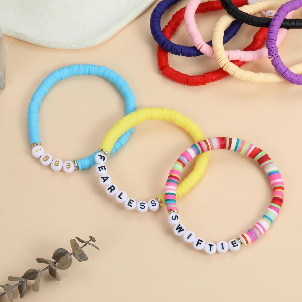Cart In Mart 1000 Piece Letter Beads With Crystal String Jewellery Bracelet Making