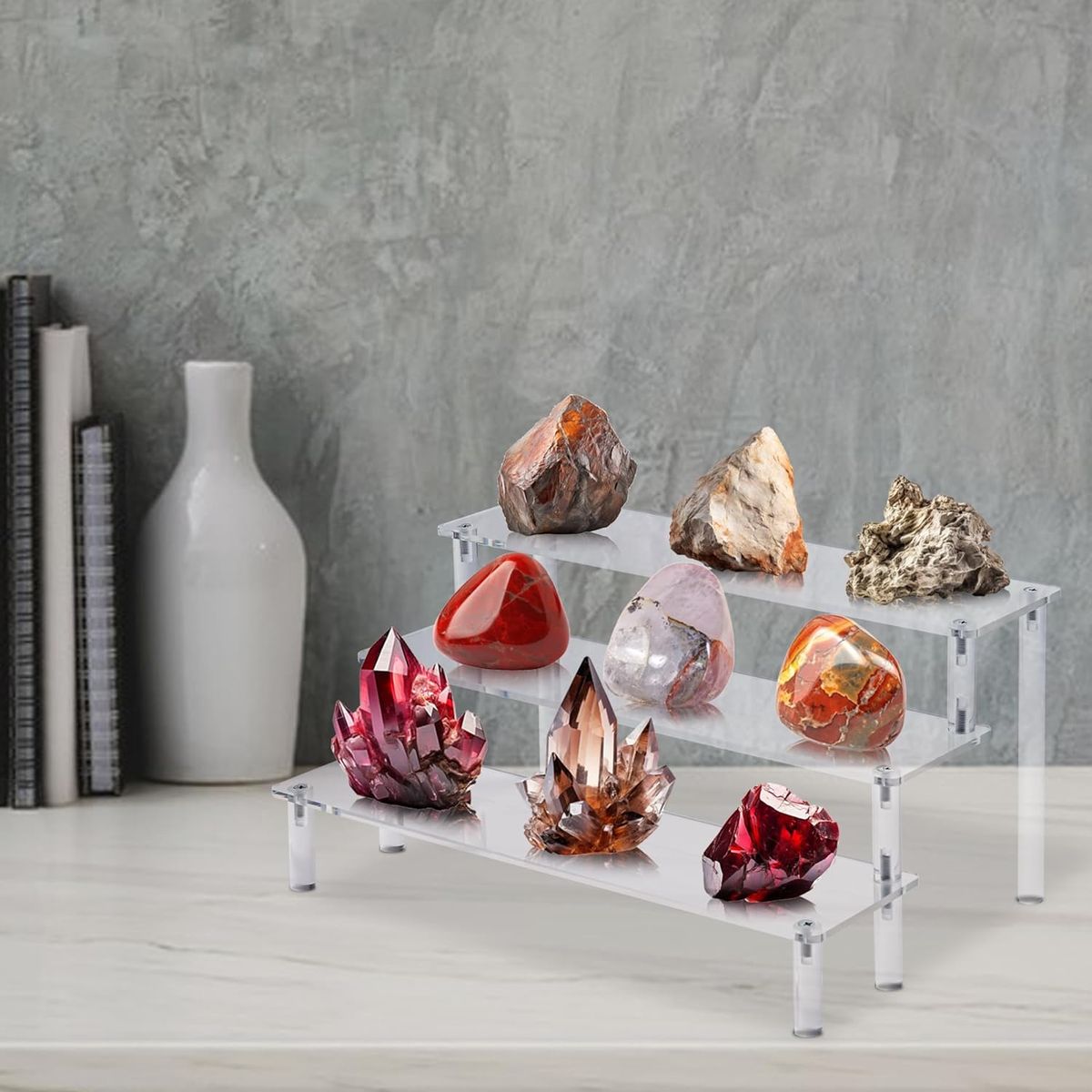 Cart In Mart 3 Tier Clear Acrylic Display Riser Stands Perfume Organiser Cupcake Stand