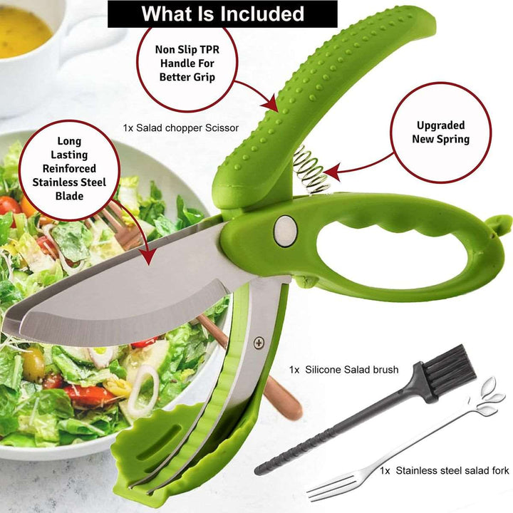 Kitchen Salad Herb Double Blade Scissors Chopper Slicer
