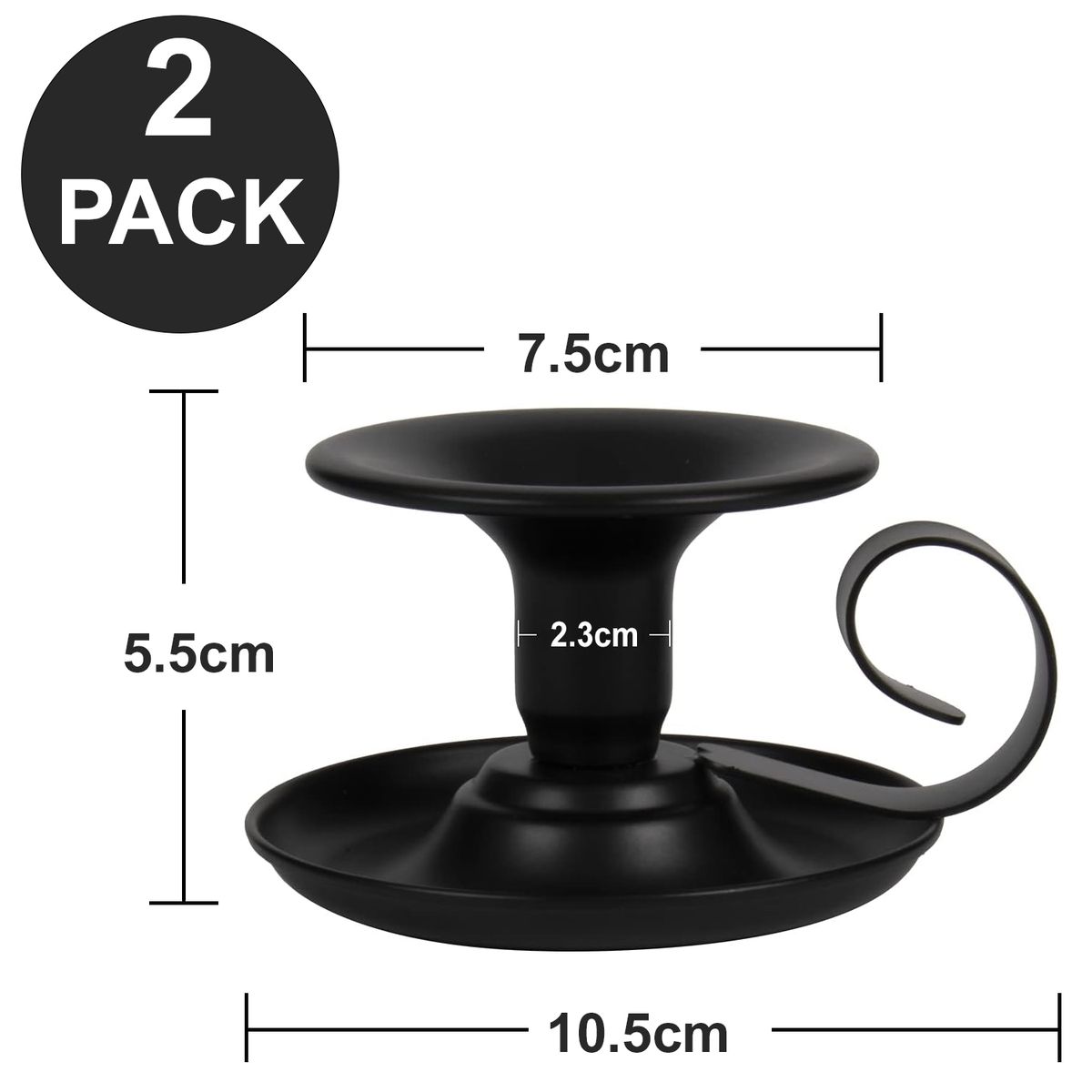 2 Pack Candle Holder Taper Candlestick Stand With Handles Table Decoration- Cart In Mart