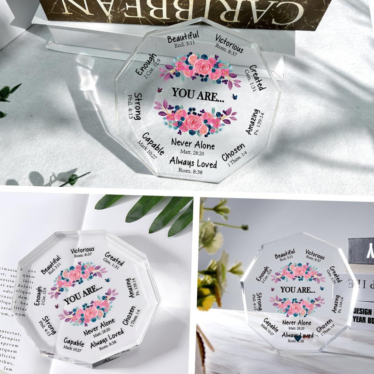 Inspirational Religious Nonagon Decorative Sign Christian Gifts For Women| Cart In Mart