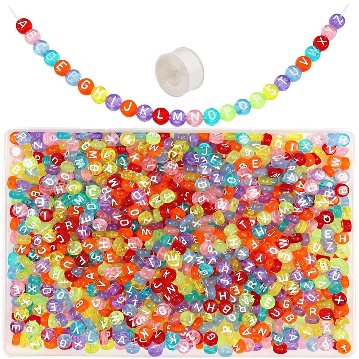 1000 Piece Letter Beads With Crystal String Jewellery Bracelet Making