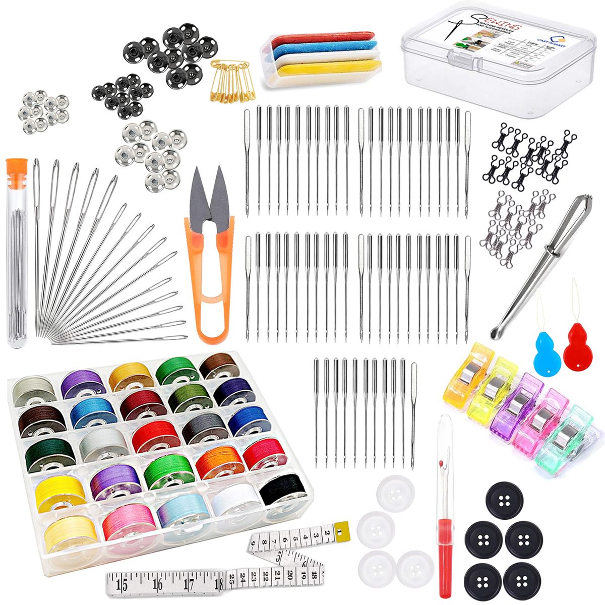 Cart In Mart 216 Piece Elite Sewing Machine Kit Accessories & Supplies With Needles