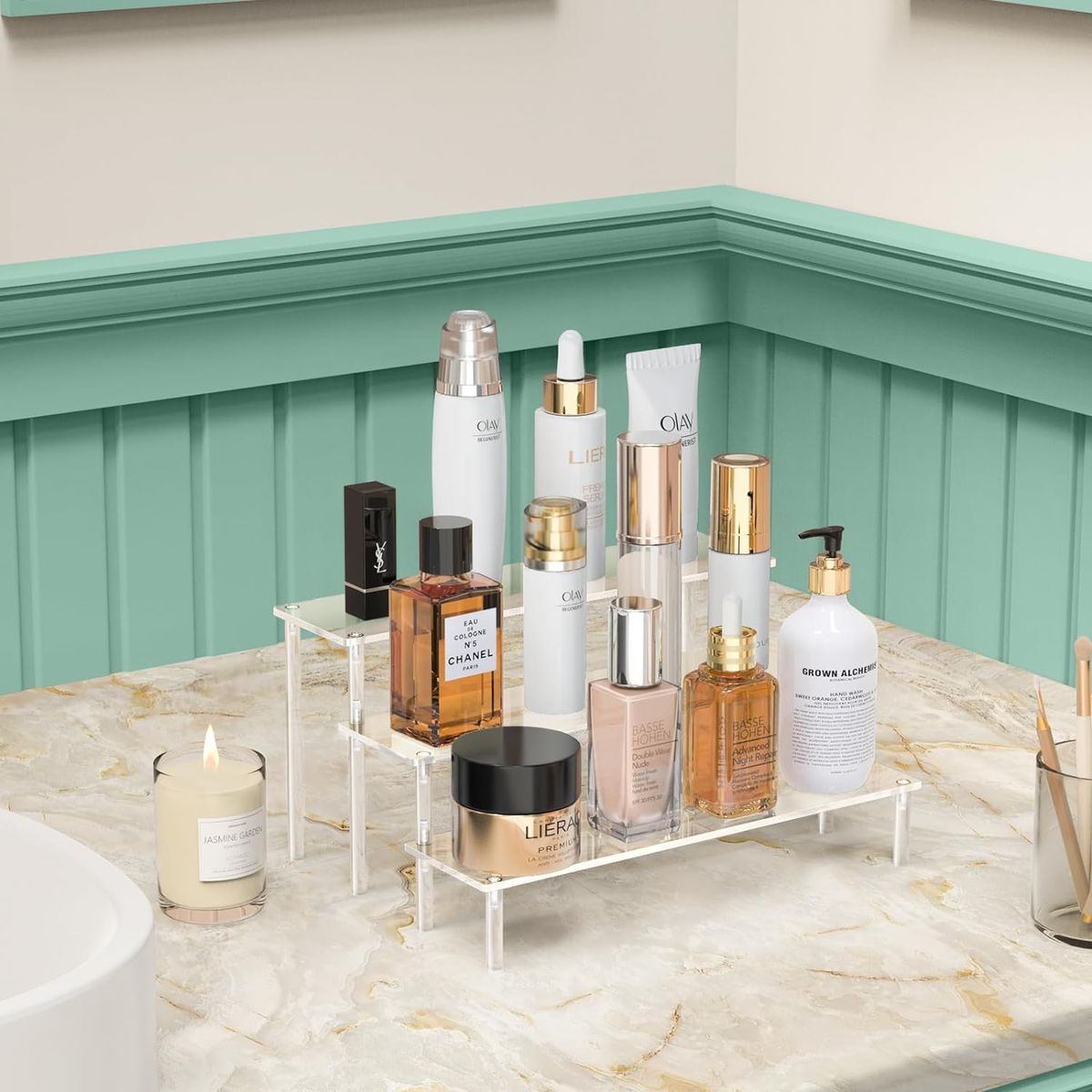 Cart In Mart 3 Tier Clear Acrylic Display Riser Stands Perfume Organiser Cupcake Stand