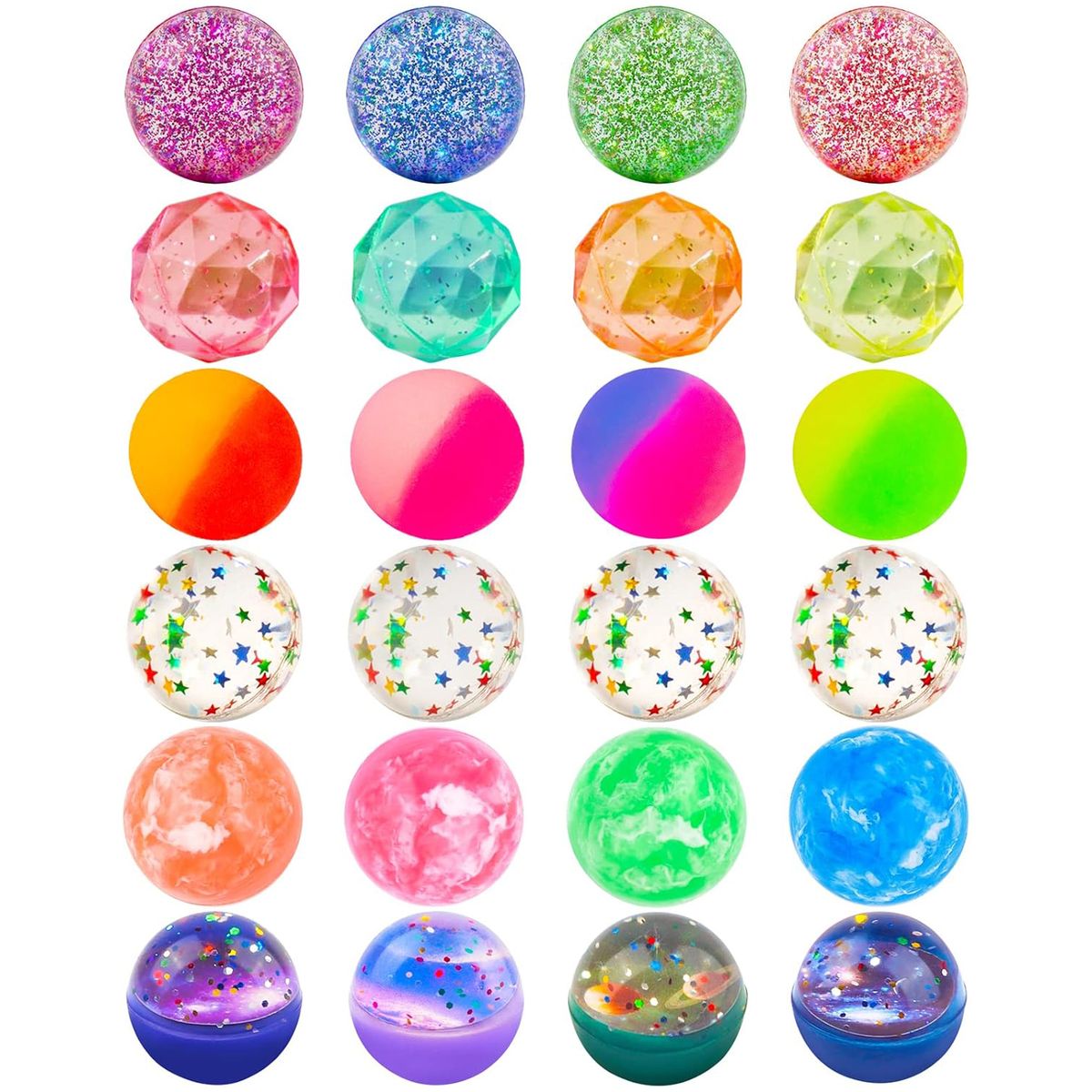 24 Piece Colourful Bouncy Balls