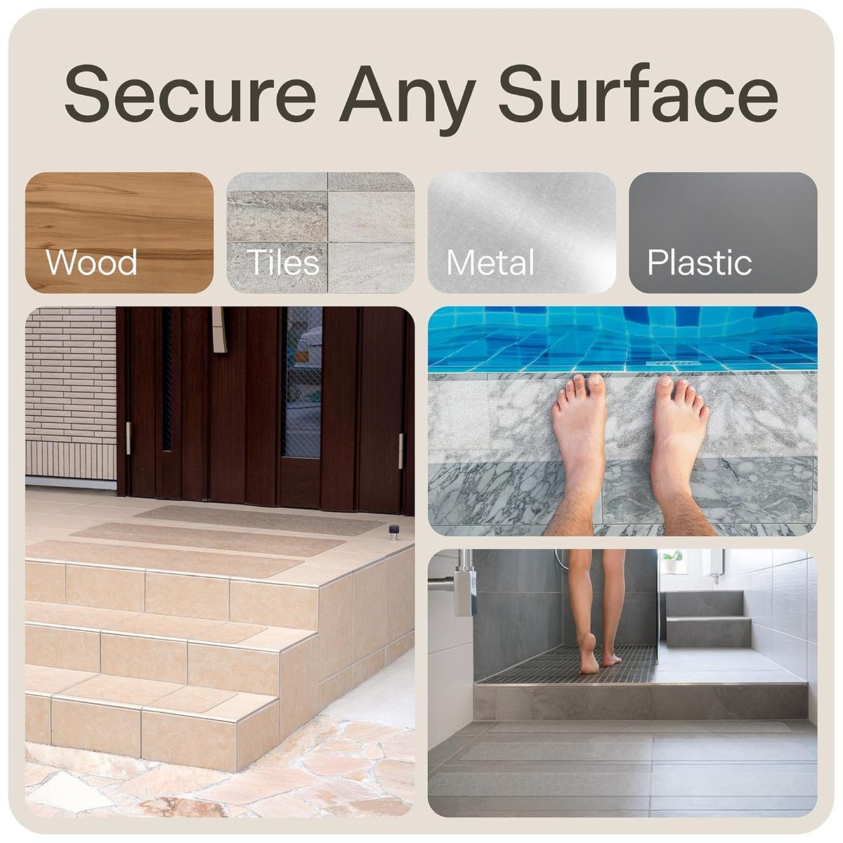 Cart In Mart 15 Pack Clear Non-Slip Stair Tape Traction Grip To Tubs Boats-76x15cm