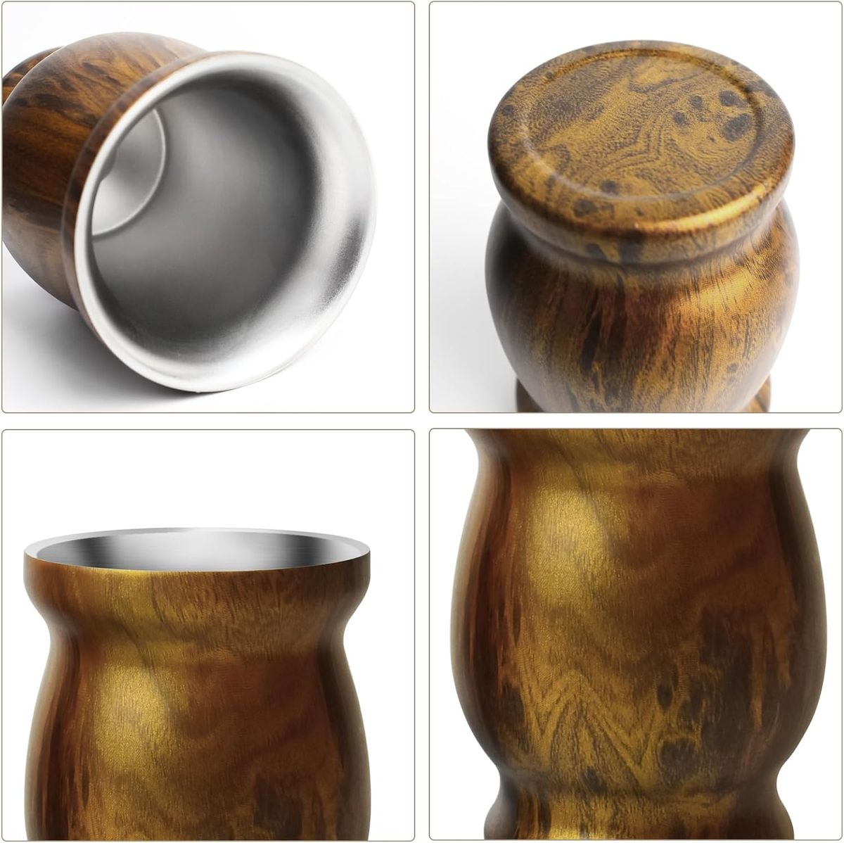 Yerba Mate Cup Set-Double Wall Stainless Steel With 2 Bombilla Brush|Cart In Mart