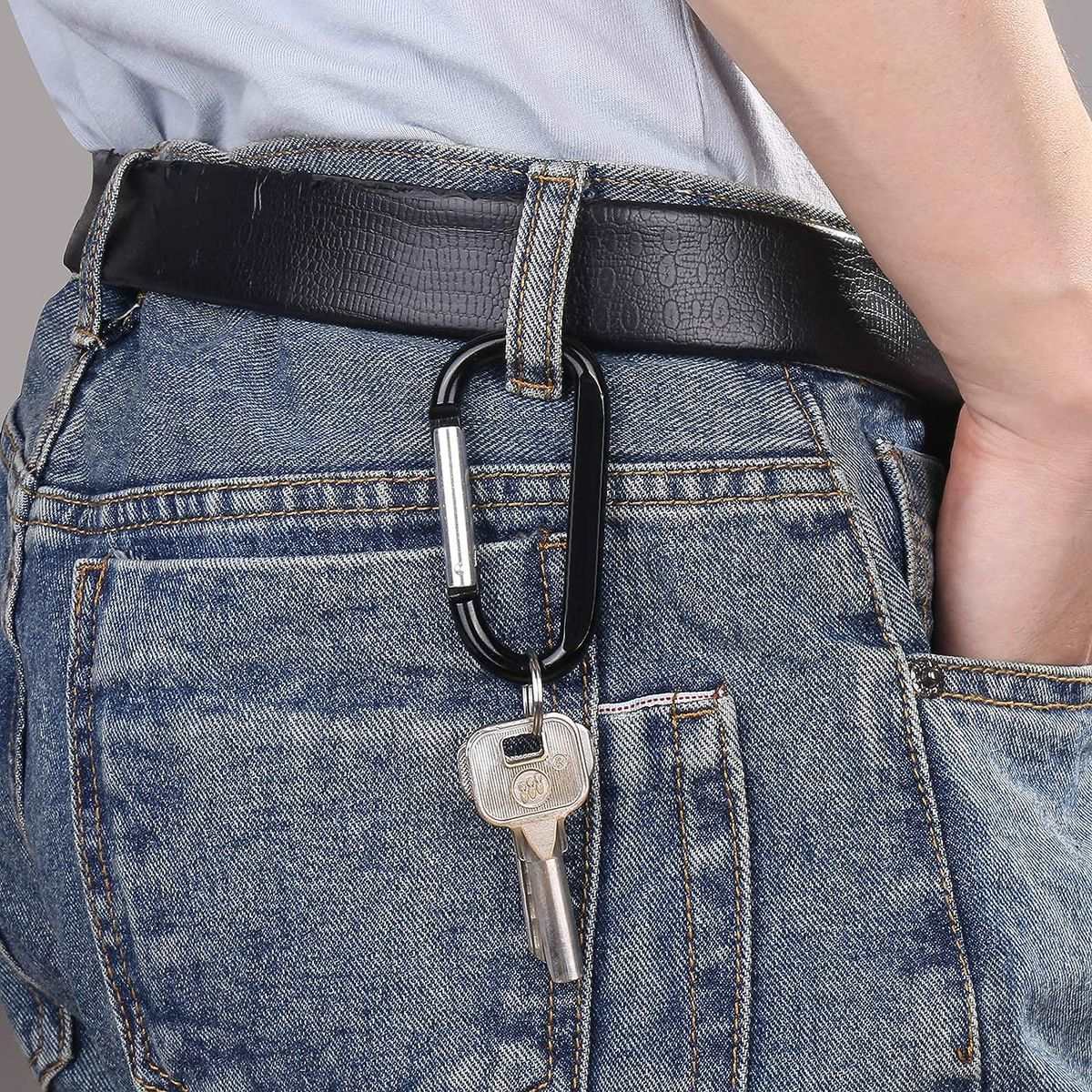 24 Pack Carabiner D Ring & O Rings Clip Keychain Purse Snap Hooks