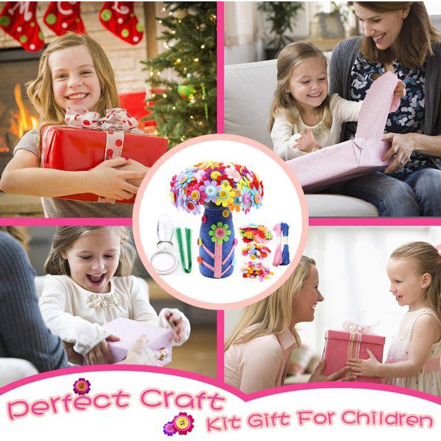 Cart In Mart DIY Crafts For Girls- Make Your Own 2 Bouquet With Buttons & Felt Flowers