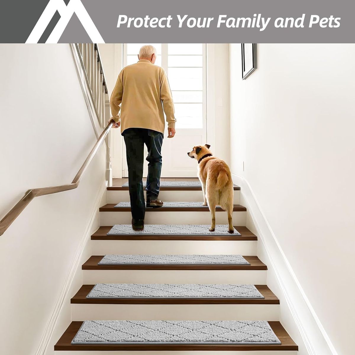 Cart In Mart|15 Pack Edging Stair Treads Non-Slip Carpet Mat For Wooden Floor-76x20cm