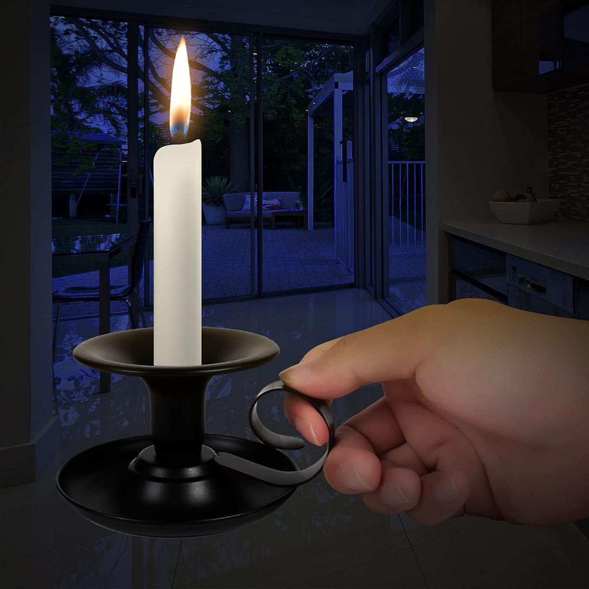2 Pack Candle Holder Taper Candlestick Stand With Handles Table Decoration- Cart In Mart