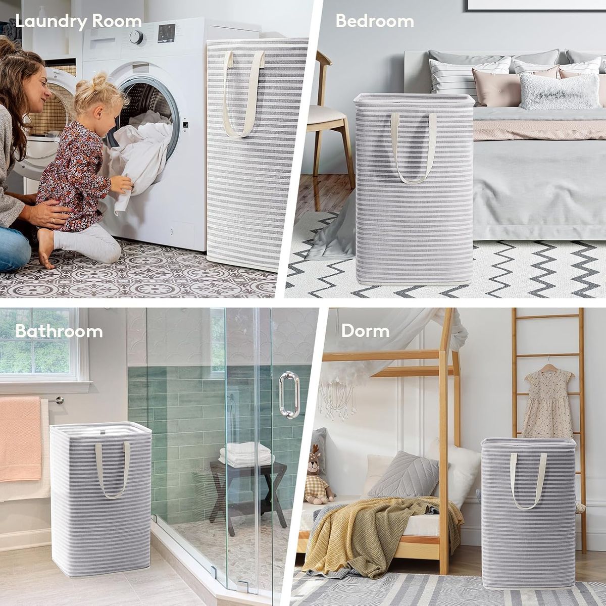 2 Pack 72L Collapsible Laundry Hamper| Cart In Mart