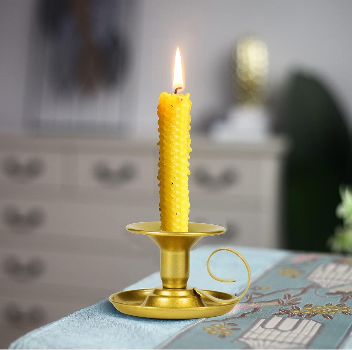2 Pack Candle Holder Taper Candlestick Stand With Handles Table Decoration- Cart In Mart