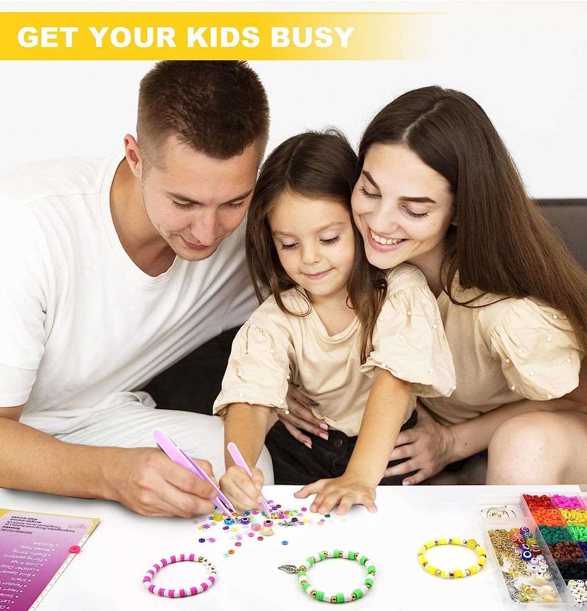 5000Pcs Flat Polymer Beads Jewlery Making Friendship Bracelet Making Kit