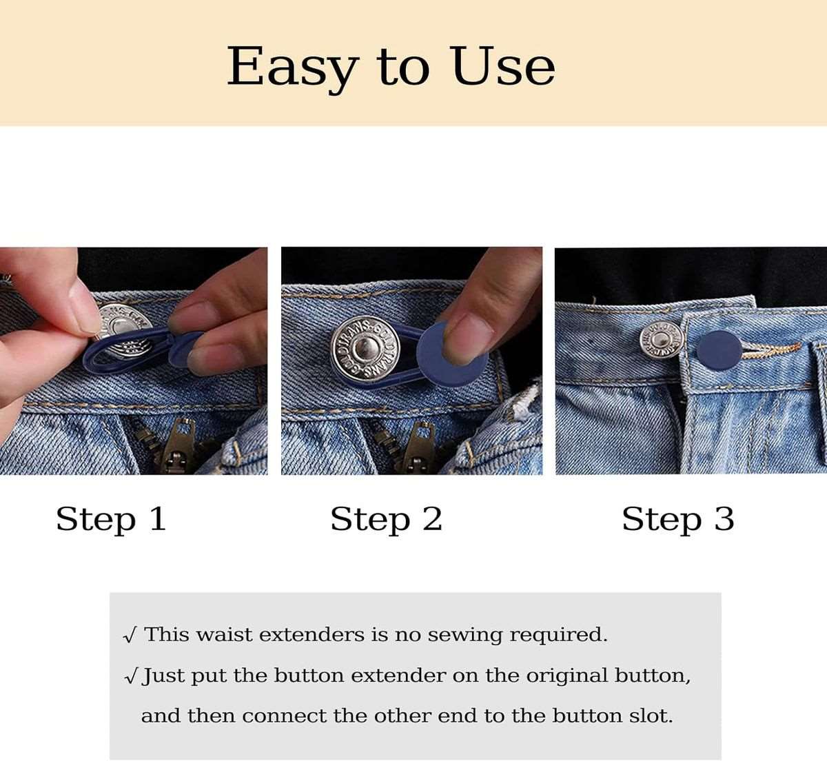 13 Piece Button Extenders for Jeans, Pants Waist Button Extenders