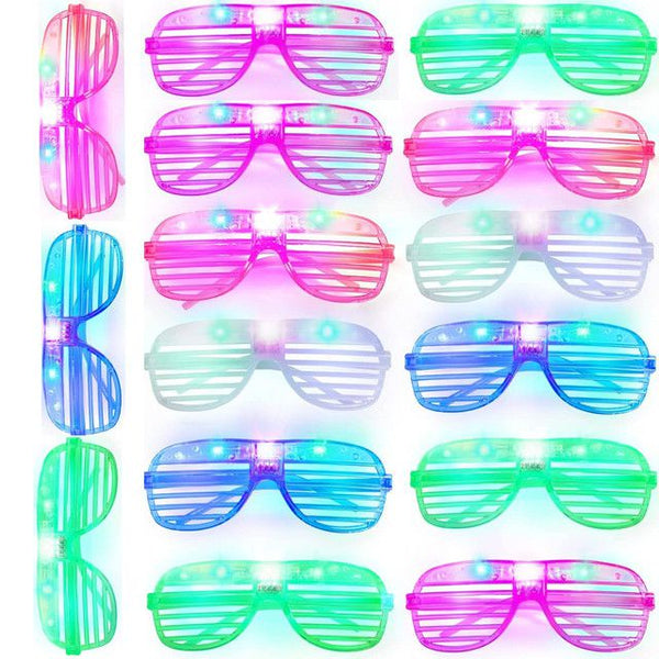 15 Pack LED Glasses Glow In The Dark Neon Bulk Sunglasses Party Supplies